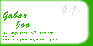 gabor joo business card